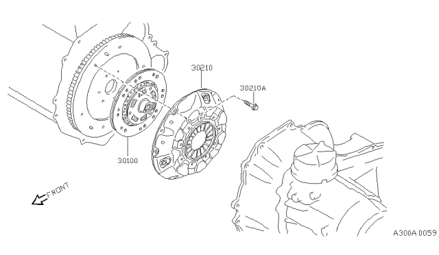 1987 Nissan Pulsar NX Clutch Cover,Disc & Release Parts Diagram 1