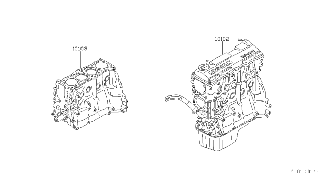 1989 Nissan Pulsar NX Engine Assy-Bare Diagram for 10102-69A00