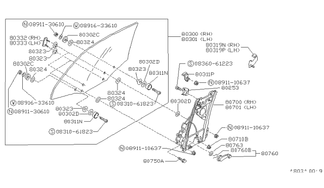 1990 Nissan Pulsar NX Screw Diagram for 08310-61823