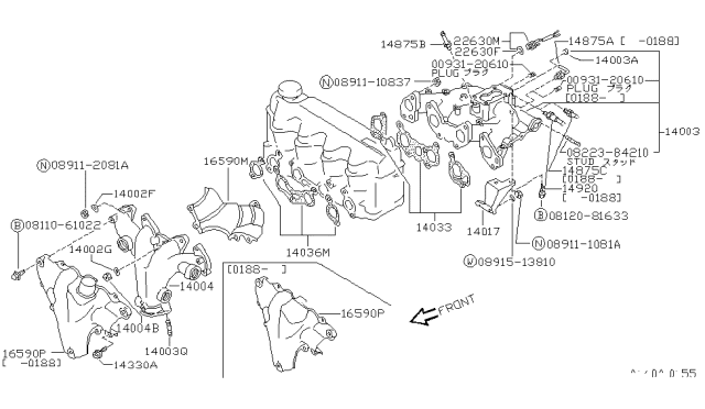 1988 Nissan Pulsar NX Plug-Welch Diagram for 01648-00211