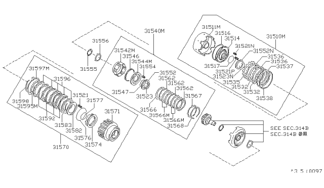 1988 Nissan Pulsar NX Clutch & Band Servo Diagram 2