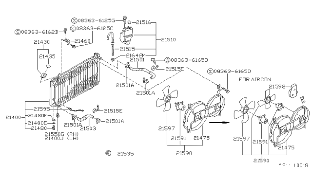 1989 Nissan Pulsar NX Radiator,Shroud & Inverter Cooling Diagram 2