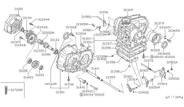 1988 Nissan Pulsar NX Housing-Converter Diagram for 31300-01X65