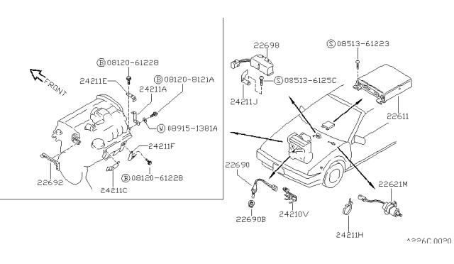 1988 Nissan Pulsar NX Engine Control Unit Diagram for 23710-02Y01