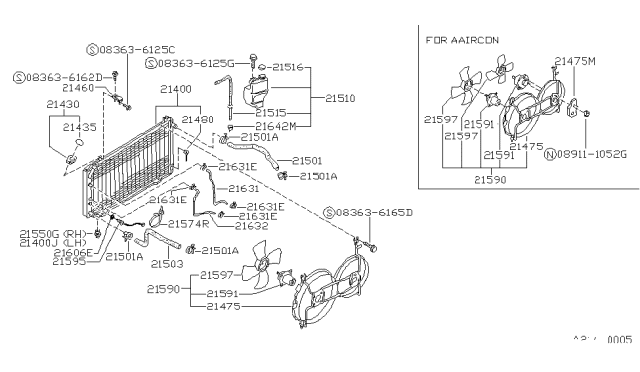 1989 Nissan Pulsar NX Radiator,Shroud & Inverter Cooling Diagram 5