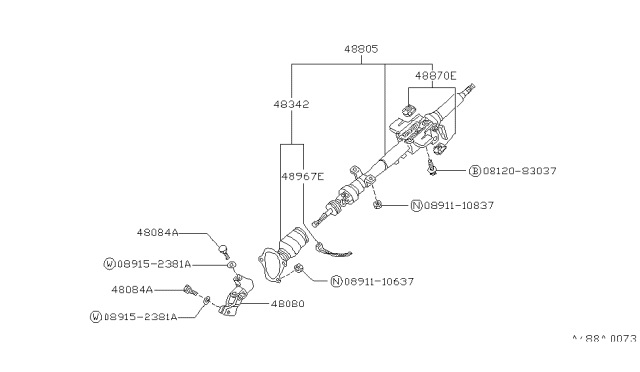 1988 Nissan Pulsar NX Steering Column Diagram