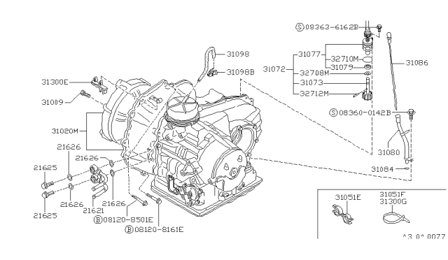 1990 Nissan Pulsar NX Auto Transmission,Transaxle & Fitting Diagram 2