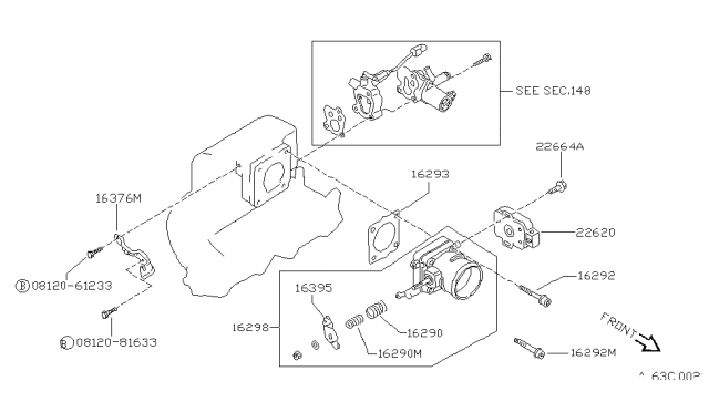 1990 Nissan Pulsar NX Throttle Chamber Diagram 1