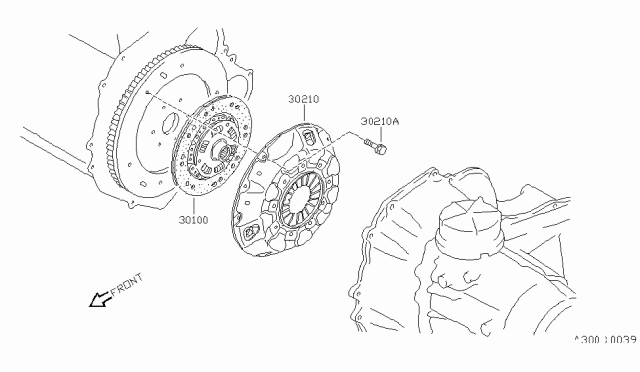 1988 Nissan Pulsar NX Cover Assembly Clutch Diagram for 30210-D4100