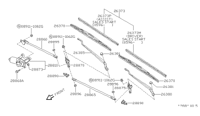 1988 Nissan Pulsar NX Windshield Wiper Diagram