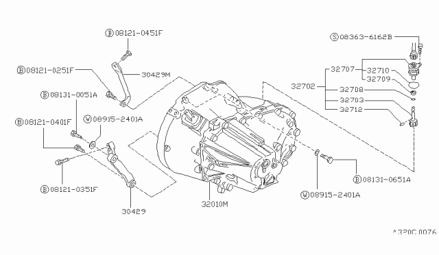 1988 Nissan Pulsar NX Manual Transaxle Diagram for 32010-95M08