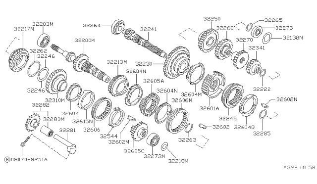 1989 Nissan Pulsar NX Spring Insert SFT Diagram for 32609-01B01