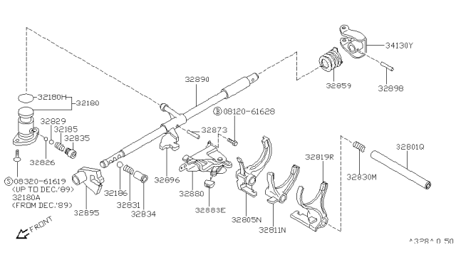 1989 Nissan Pulsar NX Transmission Shift Control Diagram 1