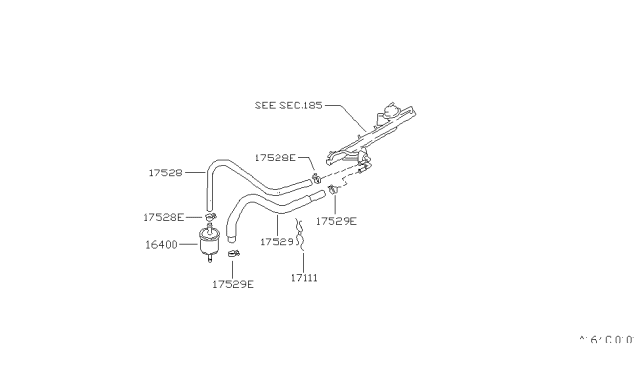 1987 Nissan Pulsar NX Hose Assembly Fuel Diagram for 16441-85M10