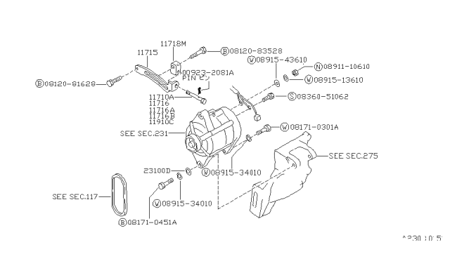 1989 Nissan Pulsar NX Alternator Fitting Diagram 3