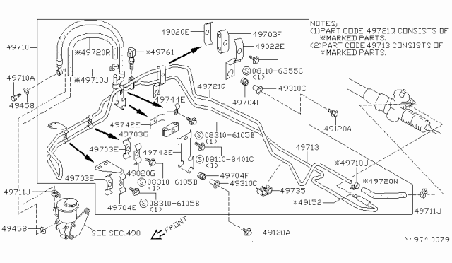 1990 Nissan Pulsar NX Power Steering Piping Diagram 2