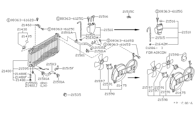 1988 Nissan Pulsar NX Radiator,Shroud & Inverter Cooling Diagram 1