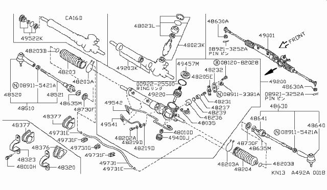 1987 Nissan Pulsar NX Socket-Side Rod Diagram for 48521-70A00