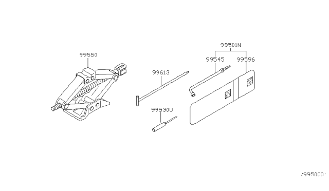 2001 Nissan Frontier Tool Kit & Maintenance Manual Diagram 2