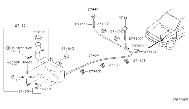 2002 Nissan Frontier Windshield Washer Diagram 2