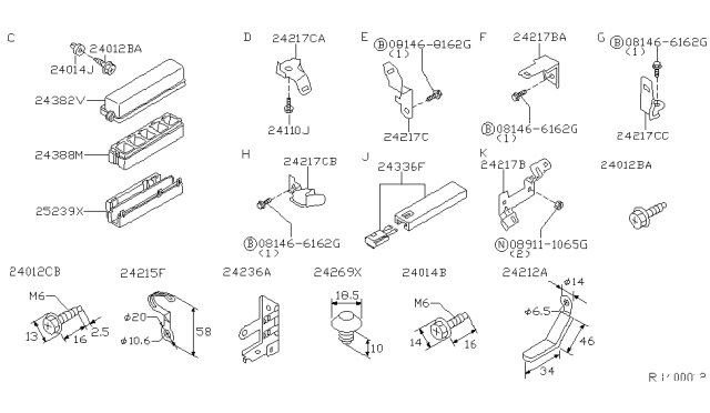 2000 Nissan Frontier Bracket-Connector Diagram for 24236-4S101