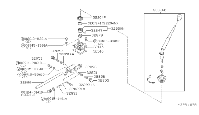 2000 Nissan Frontier Housing-Control Diagram for 32515-VB300