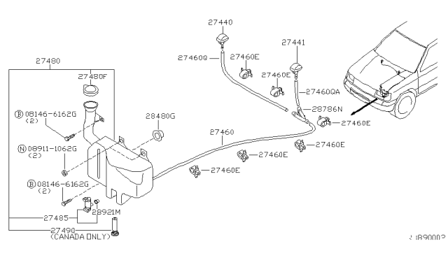 2000 Nissan Frontier Windshield Washer Diagram 1