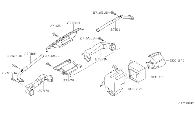 2001 Nissan Frontier Nozzle & Duct Diagram