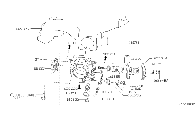 2002 Nissan Frontier Throttle Chamber Diagram 1