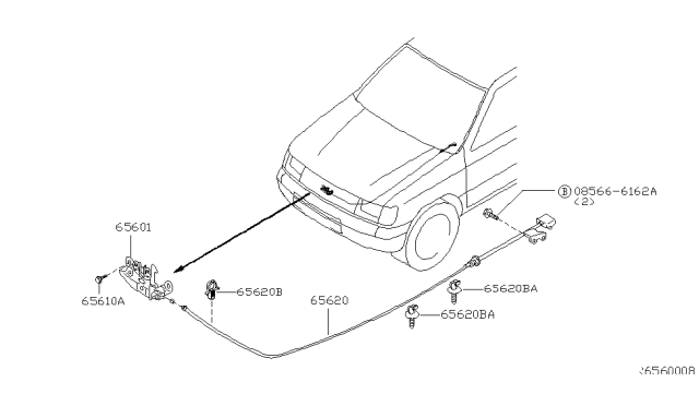 2002 Nissan Frontier Hood Lock Control Diagram 1