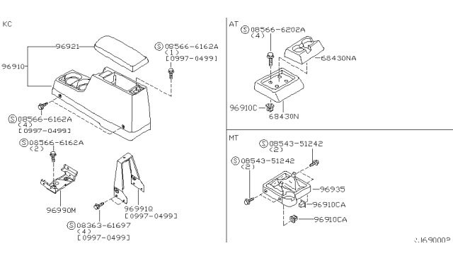 1999 Nissan Frontier Console Box Diagram 3