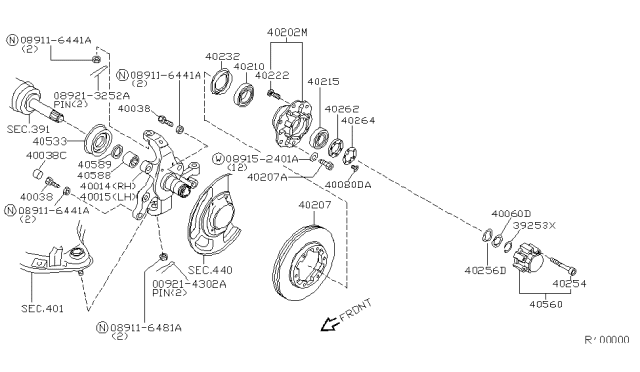 2001 Nissan Frontier Front Axle Diagram 3