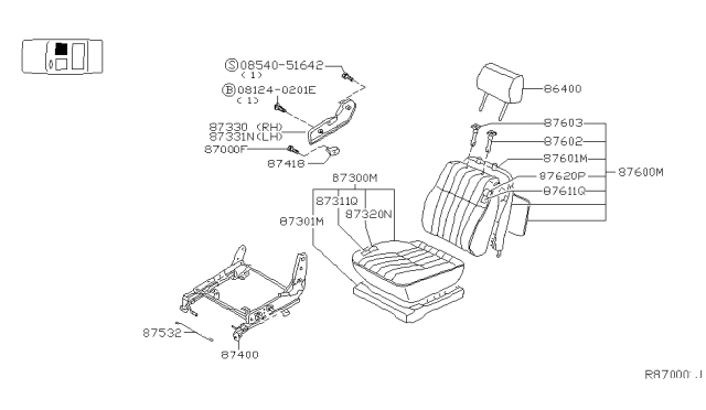 2002 Nissan Frontier Front Seat Diagram 6