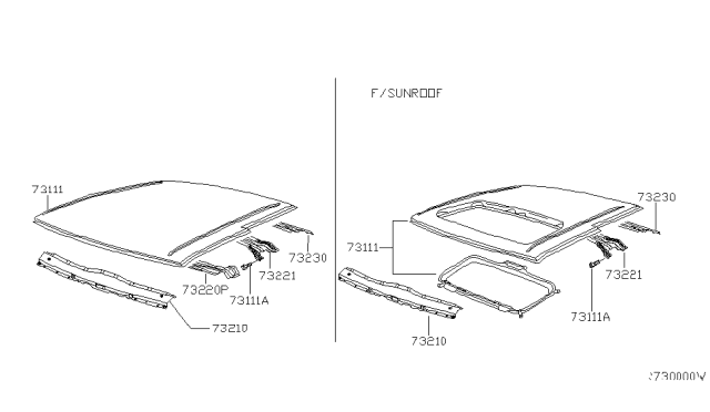 2002 Nissan Frontier Roof Panel & Fitting Diagram 2