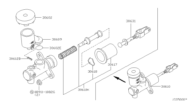 2000 Nissan Frontier Clutch Master Cylinder Diagram 1