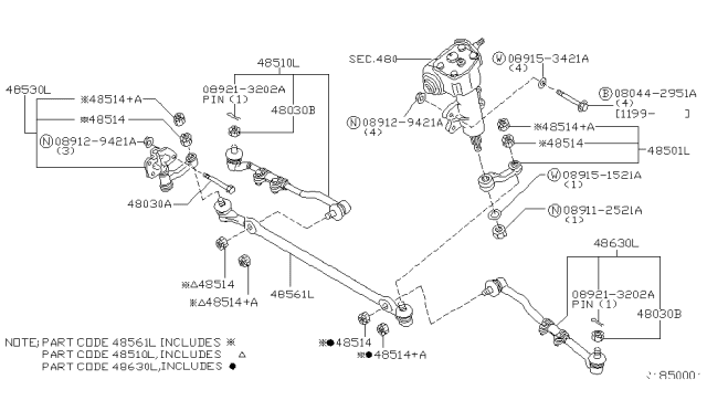 2001 Nissan Frontier Steering Linkage Diagram 1