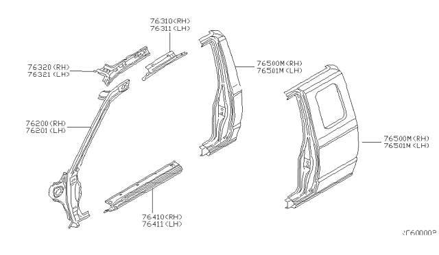 2001 Nissan Frontier Body Side Panel Diagram 3