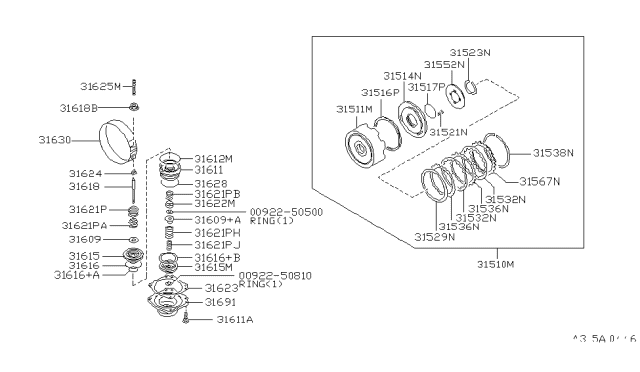 2000 Nissan Frontier Clutch & Band Servo Diagram 17