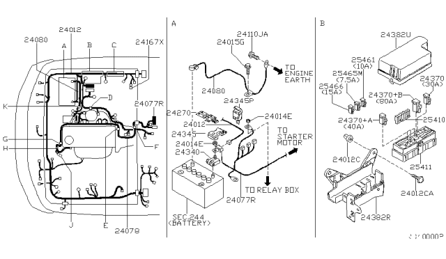 1998 Nissan Frontier GROMMET Screw For Hood LEDGE Diagram for 01281-00231