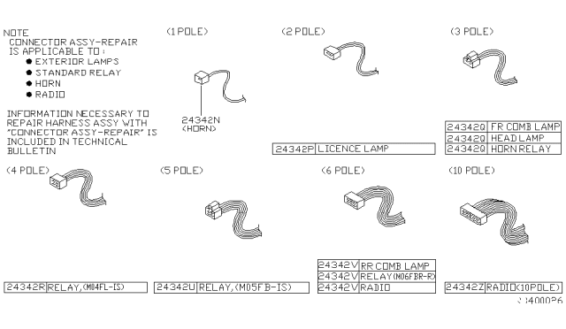 1998 Nissan Frontier Inhibit Relay Diagram for B4346-79965