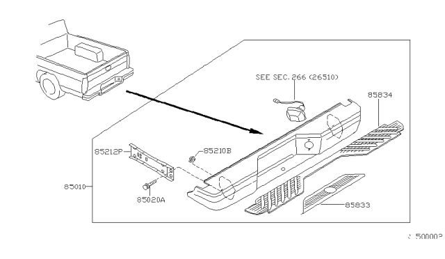 1999 Nissan Frontier Bolt Diagram for 01125-0013U