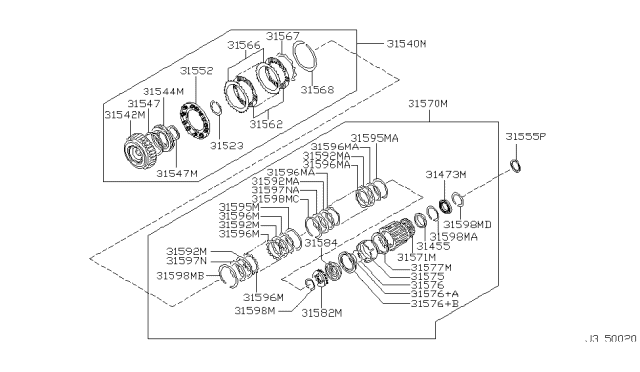 1999 Nissan Frontier Clutch & Band Servo Diagram 5