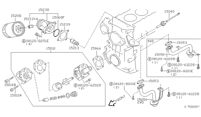 2002 Nissan Frontier Lubricating System Diagram 2