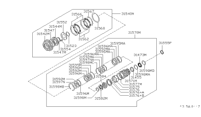 2000 Nissan Frontier Clutch & Band Servo Diagram 9