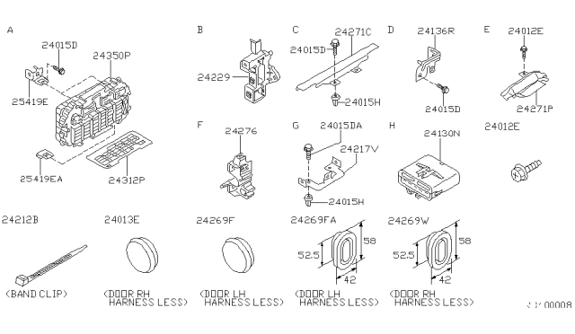 1999 Nissan Frontier Bracket-Connector Diagram for 24236-4S100