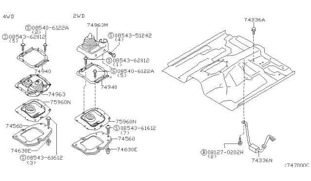 2004 Nissan Frontier Floor Fitting Diagram 4