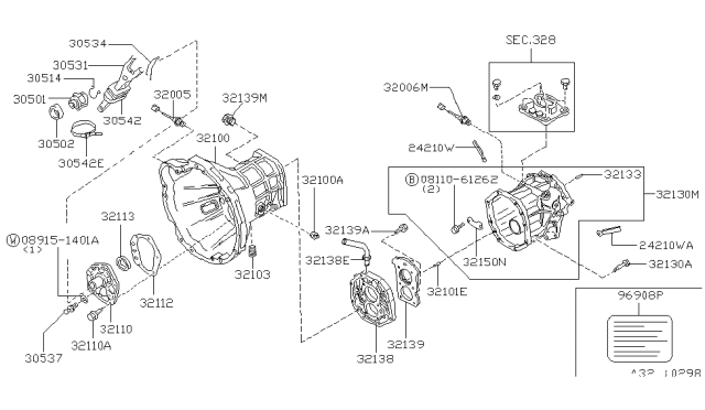 1998 Nissan Frontier Plug-Thread Diagram for 31306-65F10