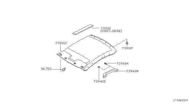 1999 Nissan Frontier Roof Trimming Diagram 4