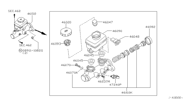 2004 Nissan Frontier Float-Reservoir Tank Diagram for 46047-64J01