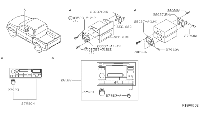 2000 Nissan Frontier Audio & Visual Diagram 4